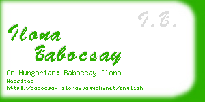 ilona babocsay business card